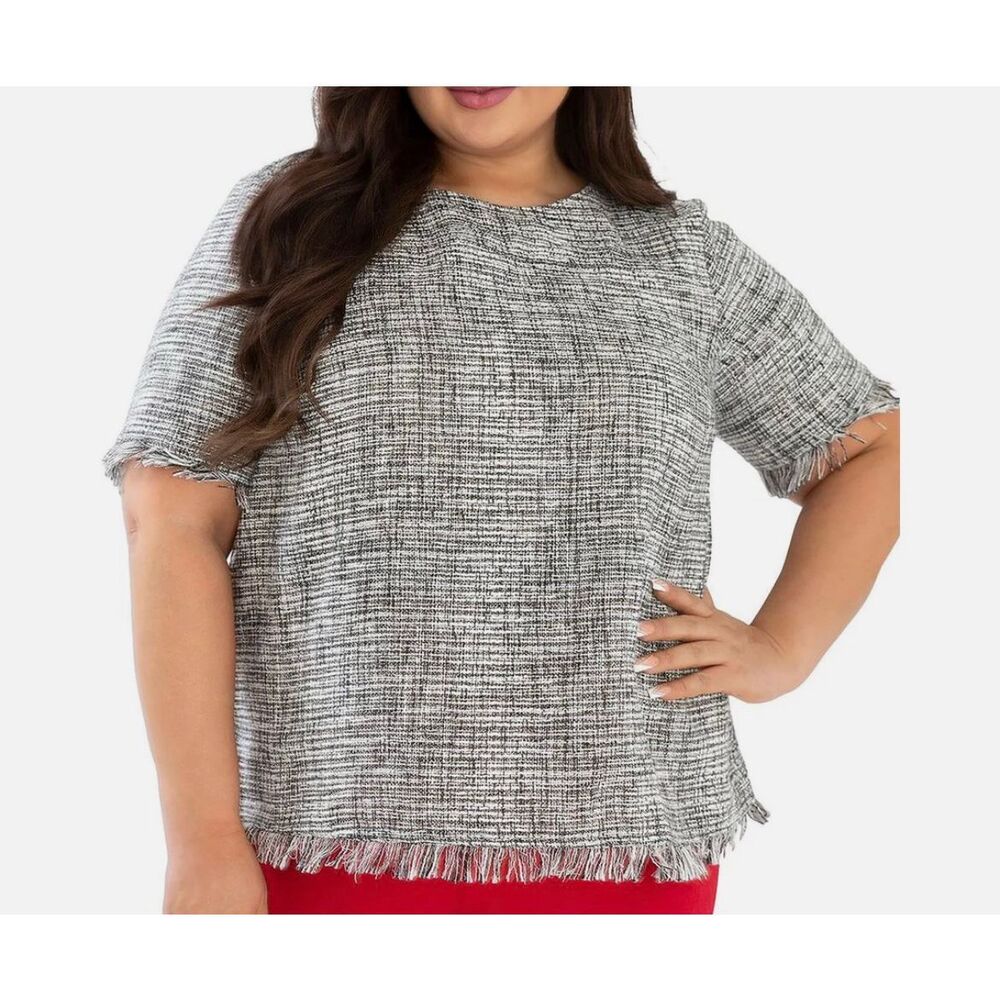 Maree Pour Toi Plus Sizes Tweed Top Size 14 NWT